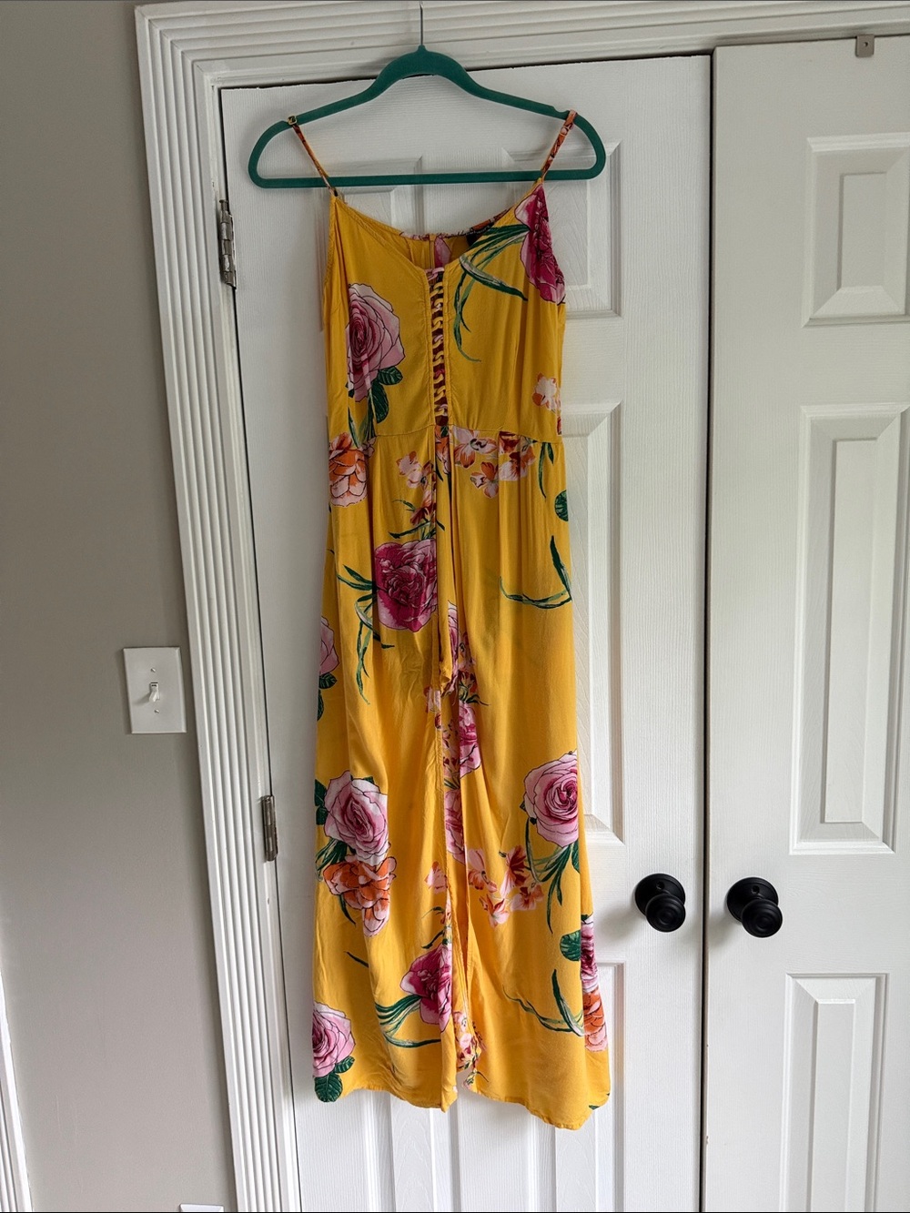 Derek Heart Yellow Floral Jumpsuit